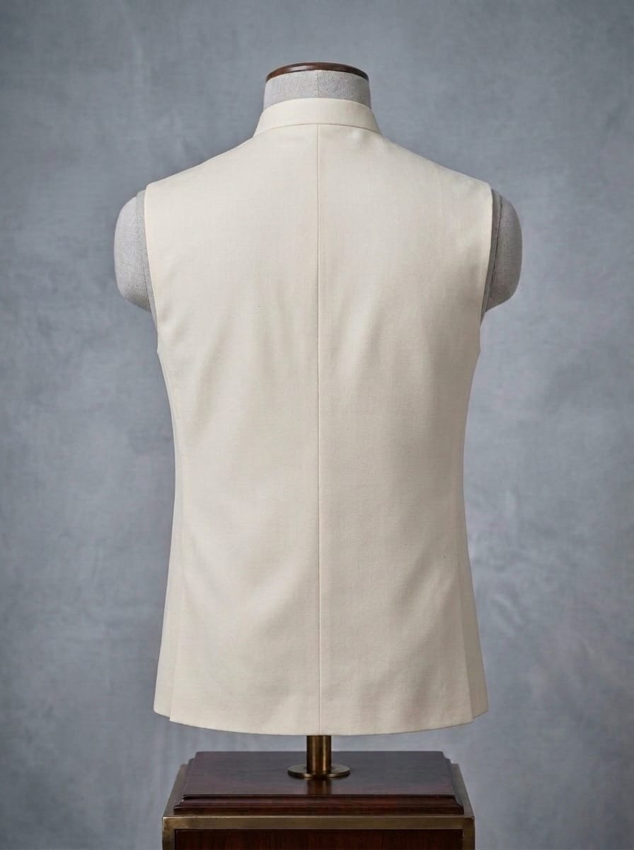 Designer Cream Embroidered Waistcoat
